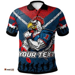 Roosters Rugby Polo Shirt - Custom Anzac Day Roosters RLT13