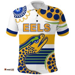 Eels Indigenous Polo Shirt Parramatta 2022 Version White