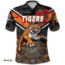 Custom Personalised Tigers ANZAC Polo Shirt Indigenous Vibes