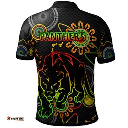 Panthers Rugby Polo Shirt - Custom Indigenous Black Panthers Polo Shirt