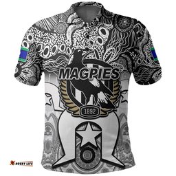 Custom Personalised Magpies Australian Football Torres Strait Islanders Mix Aboriginal Polo Shirt