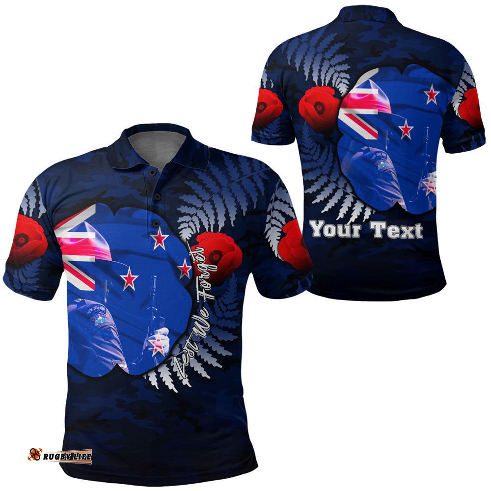 Vibe Hoodie Clothing - Custom New Zealand Anzac Day Poppy Polo Shirt