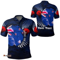 Vibe Hoodie Clothing - Custom New Zealand Anzac Day Poppy Polo Shirt