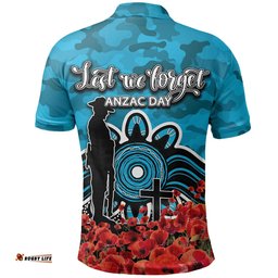 Cronulla-Sutherland Sharks Polo Shirt Anzac Day Poppy Flowers With Army Patterns