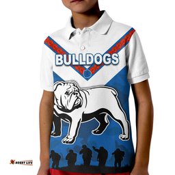 Custom Personalised Bulldogs Anzac Day Polo Shirt Simple Lest We Forget