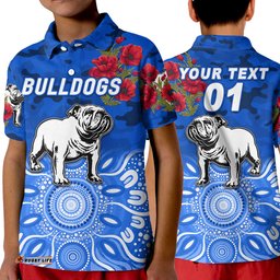 Custom Personalised Canterbury-Bankstown Bulldogs ANZAC 2022 Polo Shirt Indigenous Vibes - Blue