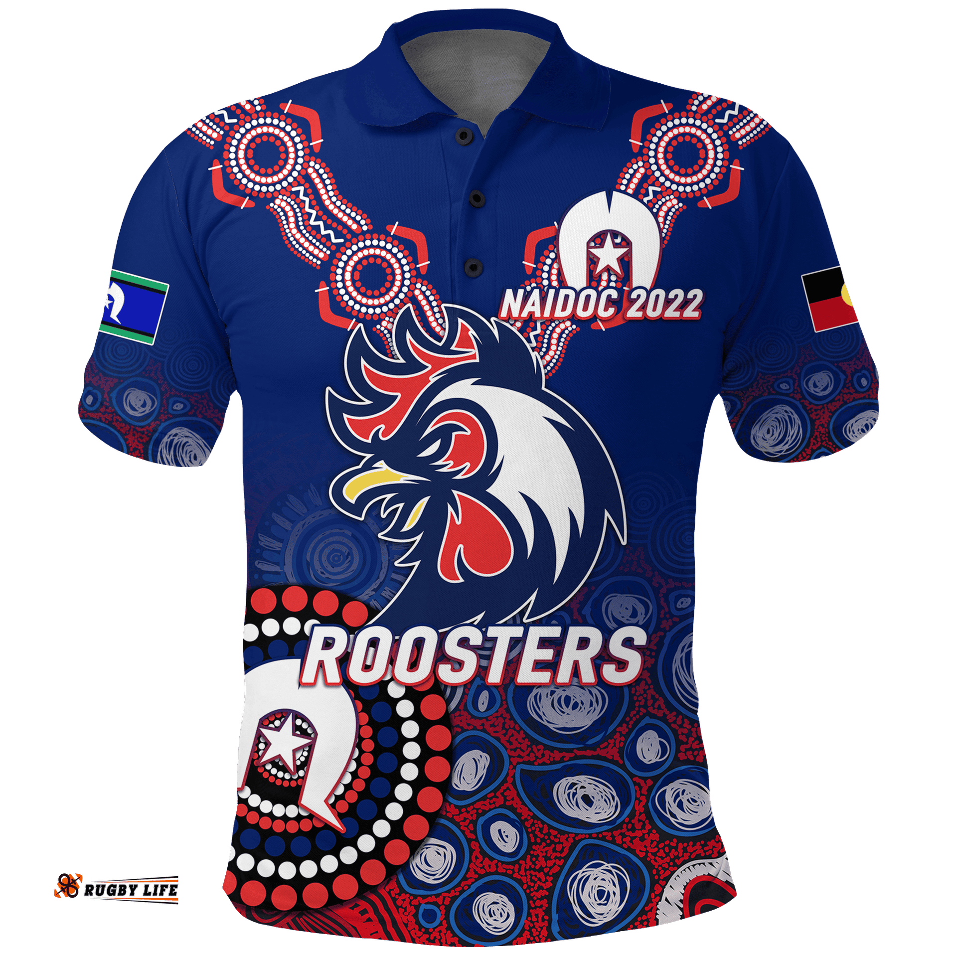 Roosters Rugby NAIDOC 2022 Aboriginal Polo Shirt -
