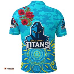 Gold Coast Titans ANZAC 2022 Polo Shirt Indigenous Vibes