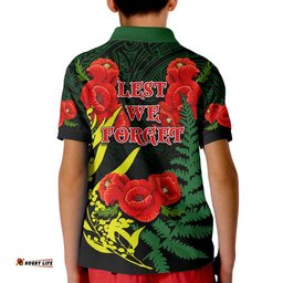 Anzac Day Polo Shirt Maori Patterns Green Color