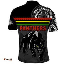 Custom Personalised Panthers Anzac Day Polo Shirt Aboriginal Lest We Forget Ver.02