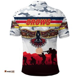 Adelaide Crows ANZAC Polo Shirt Simple Style - White