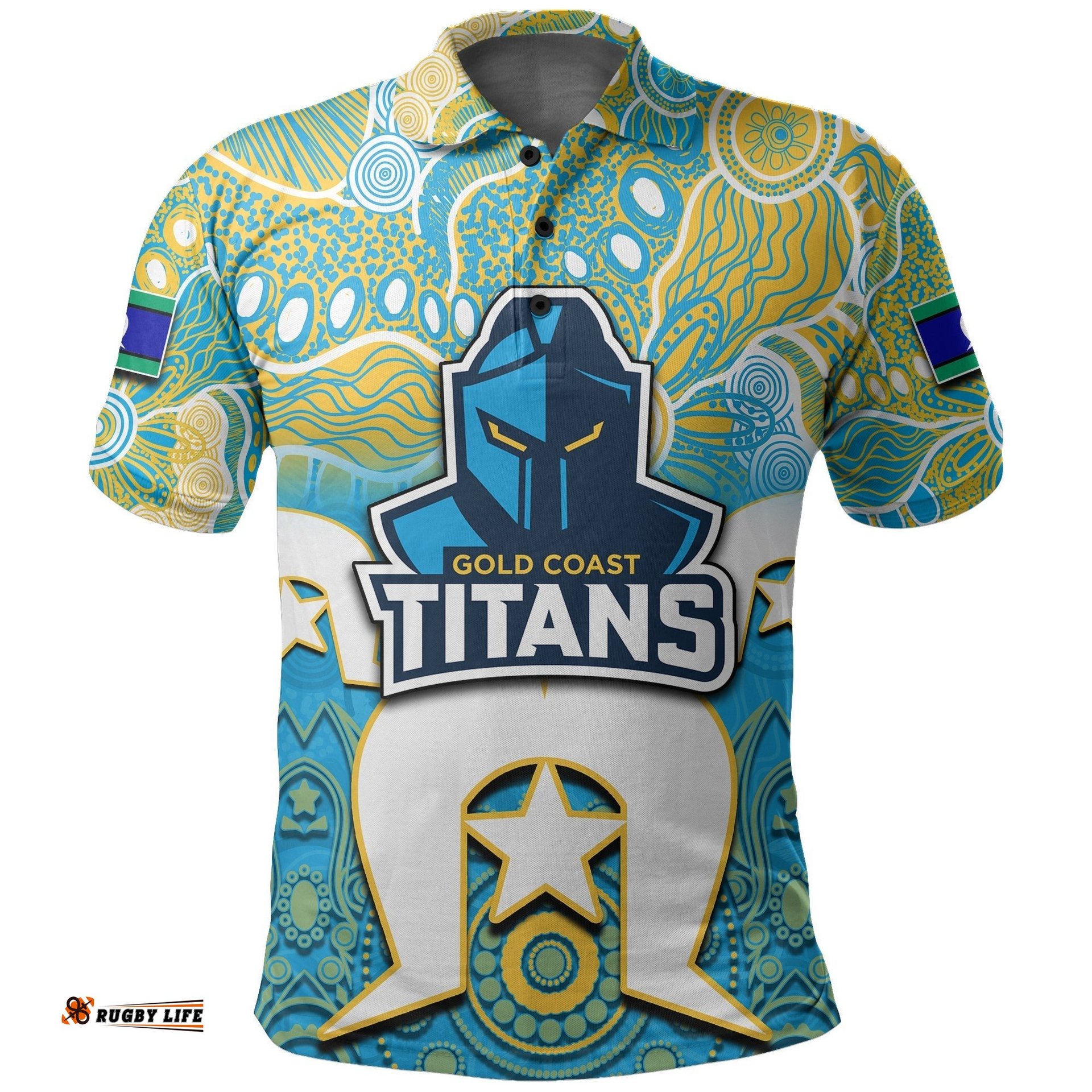 Custom Personalised Titans Torres Strait Islanders Mix Aboriginal Polo Shirt