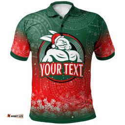Rabbitohs Christmas Rugby Polo Shirt - Custom Rabbitohs Super Style Polo Shirt RLT13