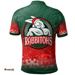 Rabbitohs Christmas Rugby Polo Shirt - Custom Rabbitohs Super Style Polo Shirt RLT13