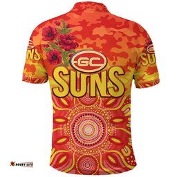 Gold Coast Suns ANZAC Polo Shirt Indigenous Vibes