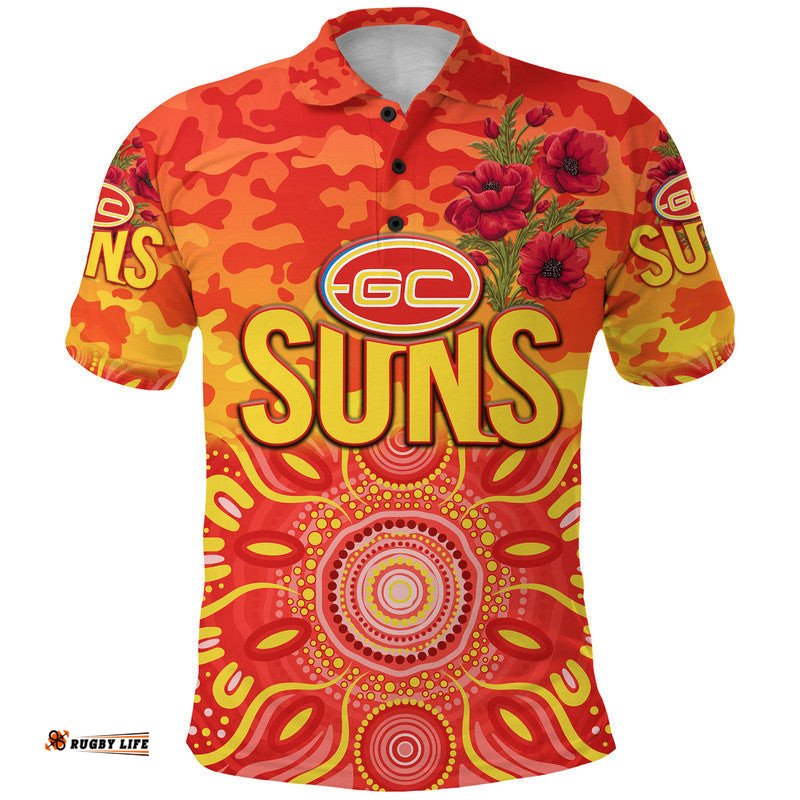 Gold Coast Suns ANZAC Polo Shirt Indigenous Vibes