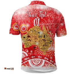 Custom Personalised Australia Map Christmas Polo Shirt Original Style - Red