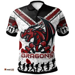 St. George Rugby Polo Shirt - Custom Anzac Day Dragons Polo Shirt RLT13