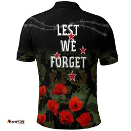 Vibe Hoodie Clothing - New Zealand Anzac Lest We Forget Poppy Camo Polo Shirt