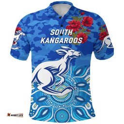 Custom Personalised South Alice Football Club Kangaroos ANZAC Polo Shirt Indigenous Vibes