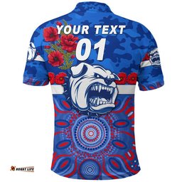 Custom Personalised Western Bulldogs ANZAC Polo Shirt Indigenous Vibes