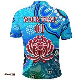 Custom Personalised New South Wales Waratahs Aboriginal Polo Shirt Indigenous Wave Vibes