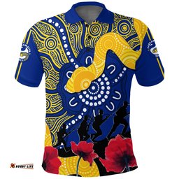 Parramatta Eels Rugby Polo Shirt Anzac Day Aboriginal Arts