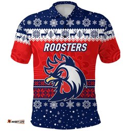 Custom Personalised Sydney Roosters Polo Shirt Christmas Simple Style - Blue