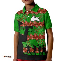 Rabbitohs Rugby Polo Shirt Anzac Day Camo Style