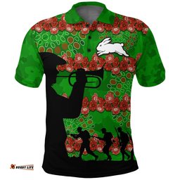 Rabbitohs Rugby Polo Shirt Anzac Day Camo Style