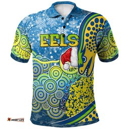 Eels Christmas Rugby Polo Shirt - Custom Christmas Indigenous Eels Polo Shirt RLT13