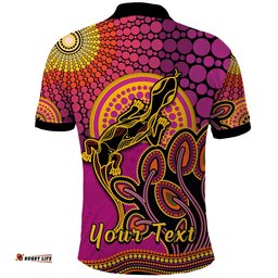 Custom Personalised Aboriginal Lizard Polo Shirt Tree On The Hill Sunshine