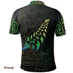 Custom Lion Rugby Polo Shirt, New Zealand Maori Golf Shirts