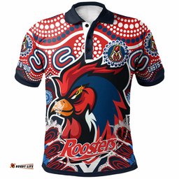 Roosters Rugby "Easts to Win" Polo Shirt - Custom Indigenous Sydney Roosters With Aboriginal Patterns