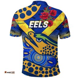 Eels ANZAC Polo Shirt Indigenous Vibes - Blue
