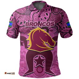Custom Personalised Broncos Torres Strait Islanders Mix Aboriginal Polo Shirt Pink Style