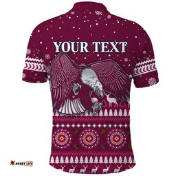 Custom Personalised Sea Eagles Christmas Polo Shirt Manly Warringah