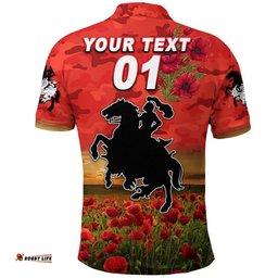Custom Personalised St. George Illawarra Dragons ANZAC 2022 Polo Shirt Poppy Flowers Vibes - Red