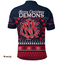Demons Merry Christmas Polo Shirt Melbourne Football Indigenous