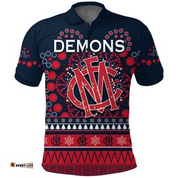 Demons Merry Christmas Polo Shirt Melbourne Football Indigenous