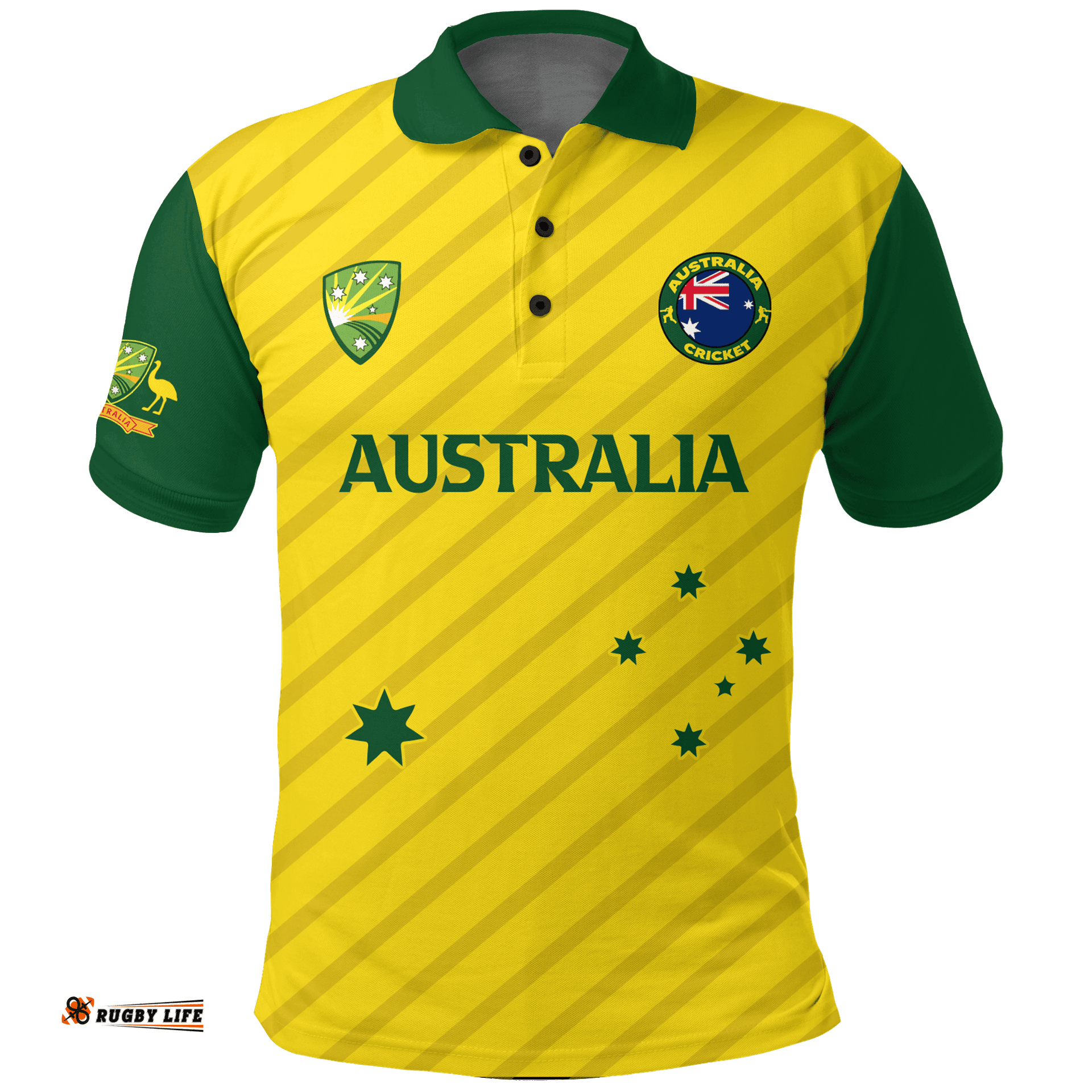 Custom Personalised Australian Cricket Polo Shirt - National Color -