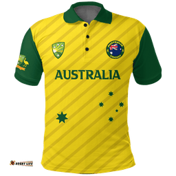 Custom Personalised Australian Cricket Polo Shirt - National Color -