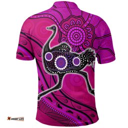 Aboriginal Naidoc Week 2021 Purple Turtle Ostrich Polo Shirt