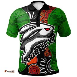 Rabbitohs Rugby Polo Shirt - CustomRabbitohs Indigenous Energy Polo Shirt RLT13