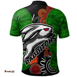 Rabbitohs Rugby Polo Shirt - CustomRabbitohs Indigenous Energy Polo Shirt RLT13