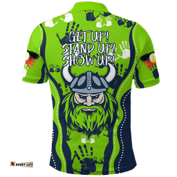 Canberra Raiders Rugby NAIDOC 2022 Aboriginal Polo Shirt -