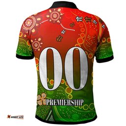 Rabbitohs Rugby Polo Shirt - Custom 100% South Rabbitohs Premiership Rugby with Aboriginal Culture Player And Number Polo Shirt