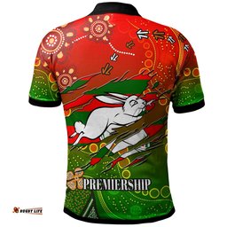 Rabbitohs Rugby Polo Shirt - Custom 100% South Rabbitohs Premiership Rugby with Aboriginal Culture Player And Number Polo Shirt