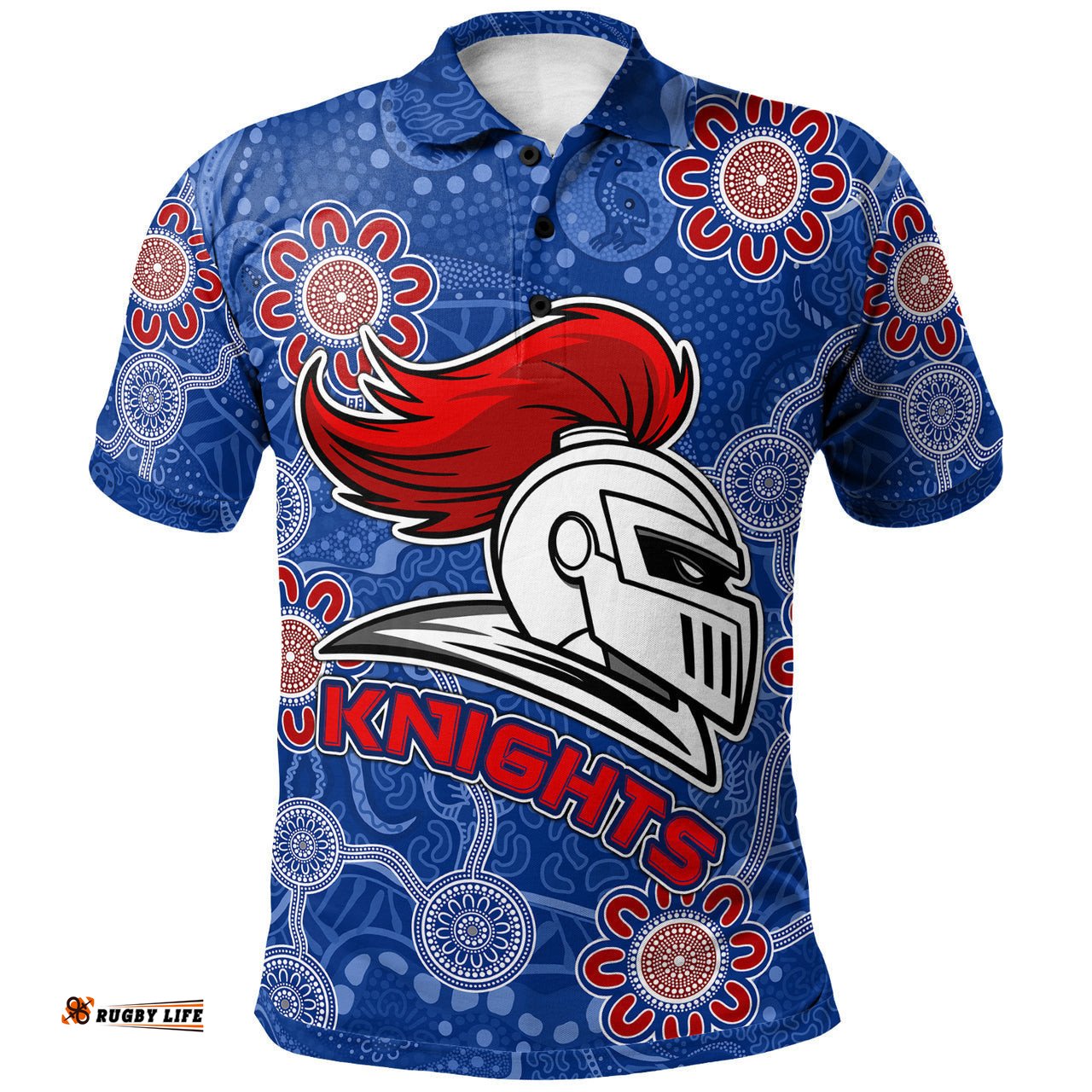 Kinghts Rugby Polo Shirt - Custom Aboriginal Rugby Knights RLT13