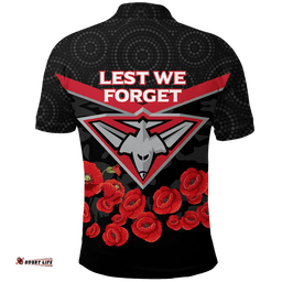 Essendon Bombers Anzac Day Polo Shirt - Indigenous Art -